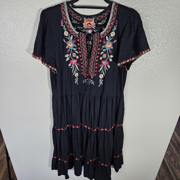 Johnny Was Nya Tiered Knit Dress Size L - Picture 3 of 14